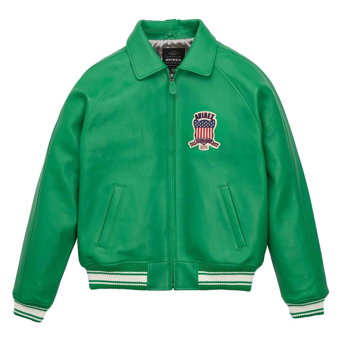 Avirex Green Leather Bomber Jacket – Iconic Aviator Style