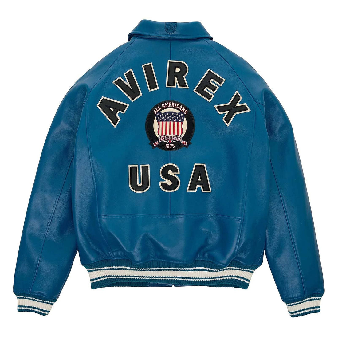 Avirex Dark Blue Leather Bomber Pilot Jacket – Top Quality