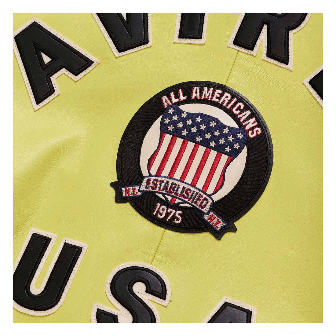 Avirex Lime Green Leather Bomber Flight Jacket – Handmade Iconic Style