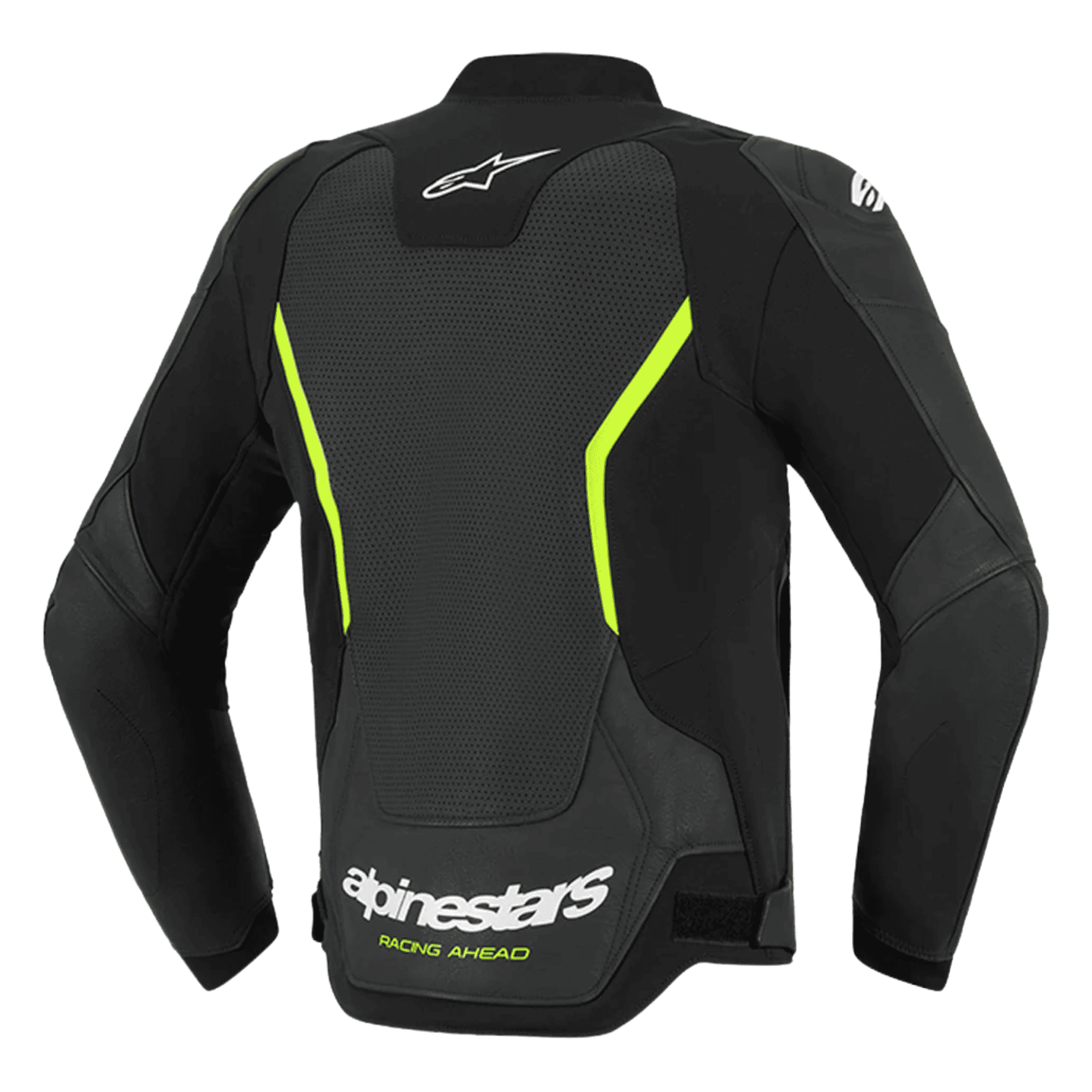 Alpinestars GP Force V2 Air Leather Motorcycle Jacket | Black/Yellow Fluo