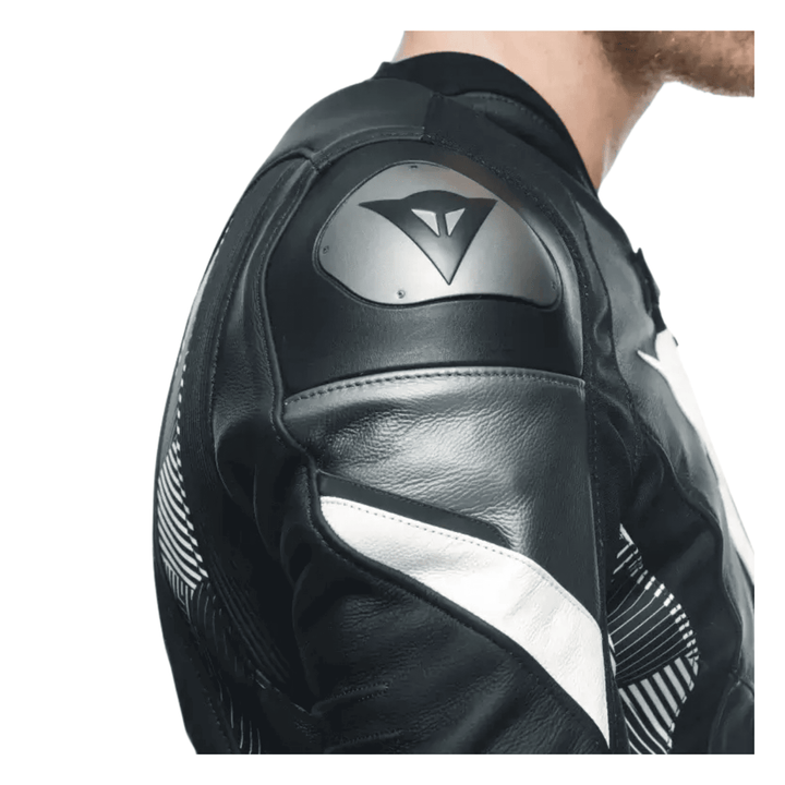 Dainese Avro 5 Men’s Black White Leather Motorcycle Jacket