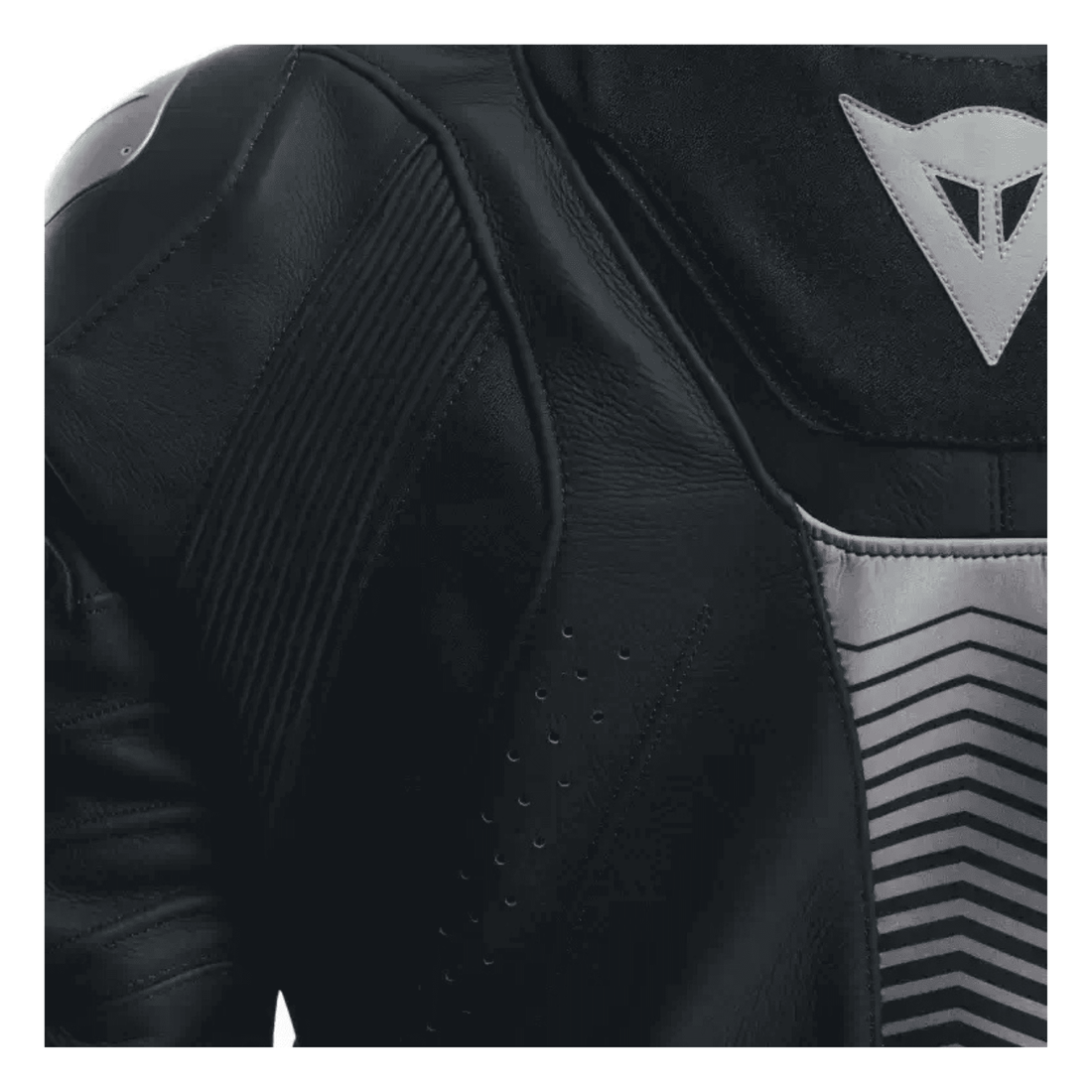 Dainese Super Speed 4 Men’s Black Leather Motorcycle Jacket Grey Logos