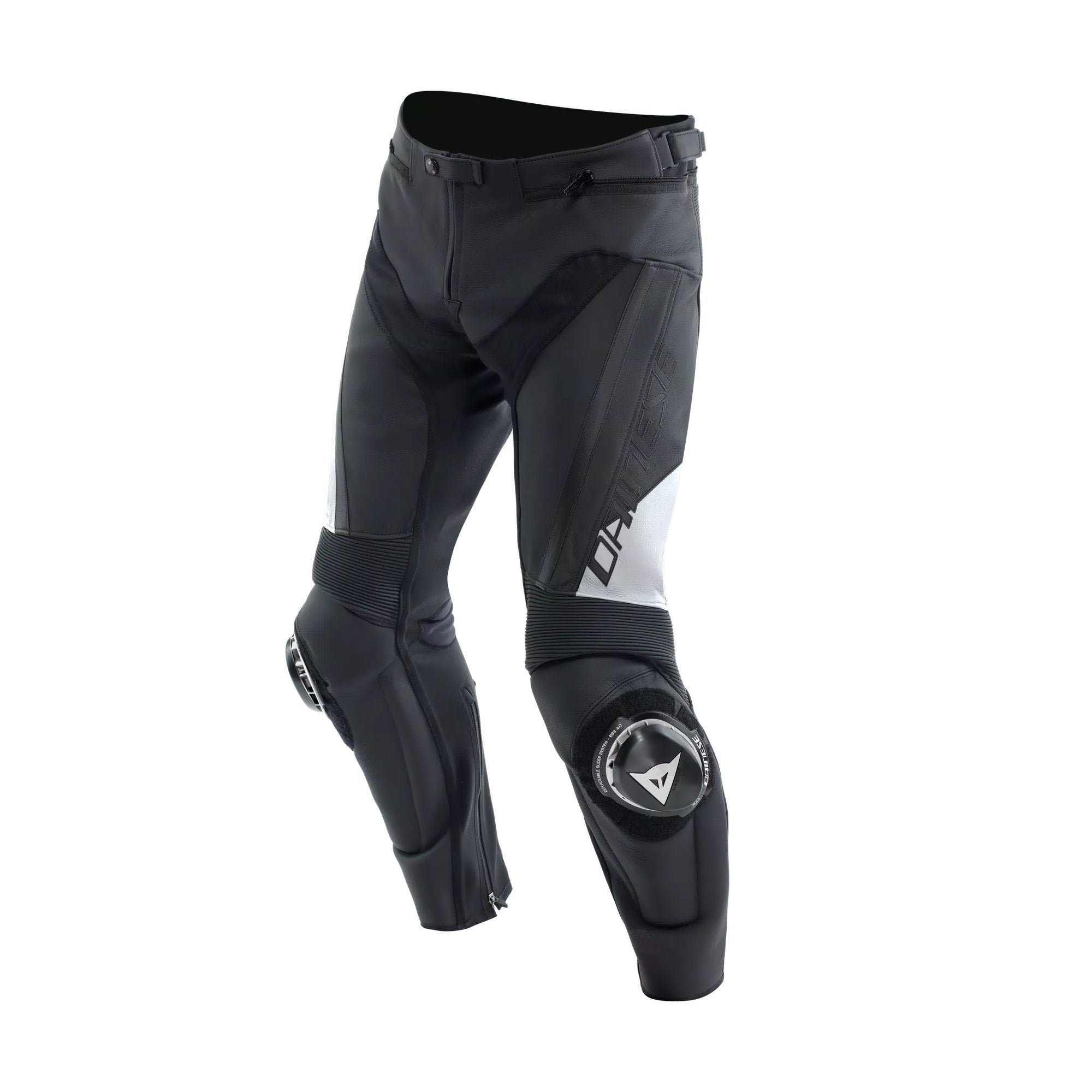 Dainese Delta 4 Men's Leather Motorcycle Pants | Black/White