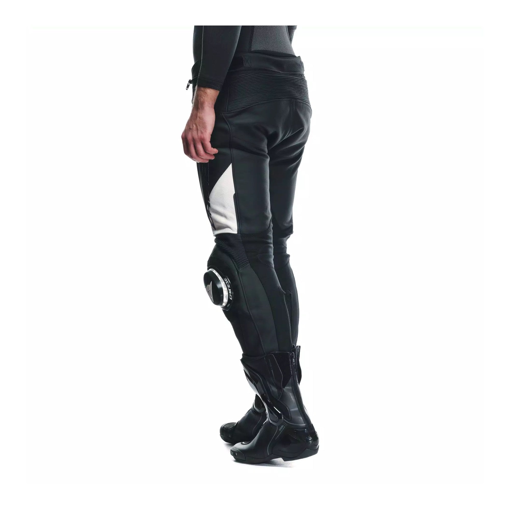 Dainese Delta 4 Men's Leather Motorcycle Pants | Black/White
