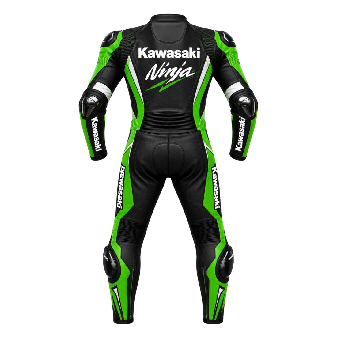 Kawasaki Ninja One-Piece Leather Motorcycle Racing Suit with CE Armor
