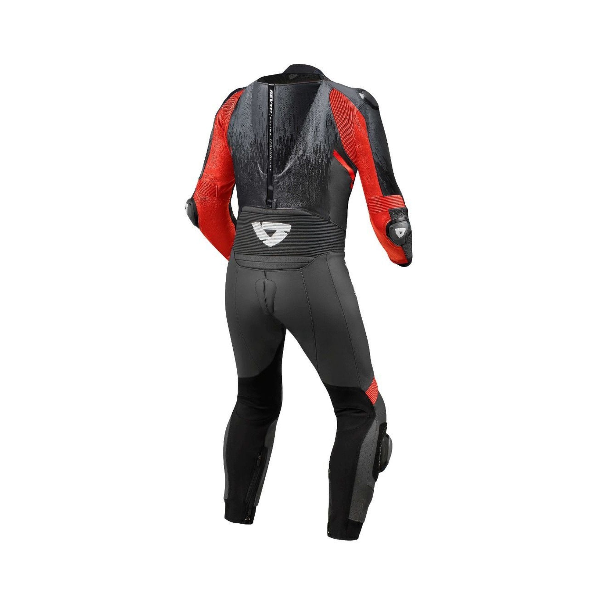 REV'IT! Control One-Piece Leather Race Suit | Black/Neon Red