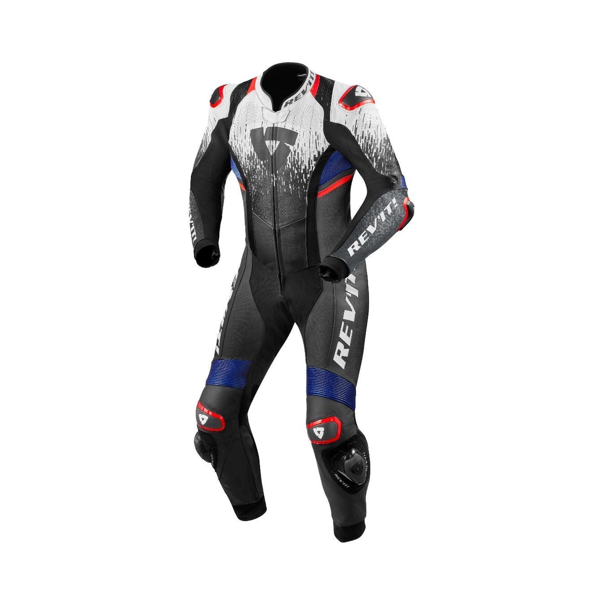 REV'IT! Control One-Piece Leather Race Suit | Black/White/Blue