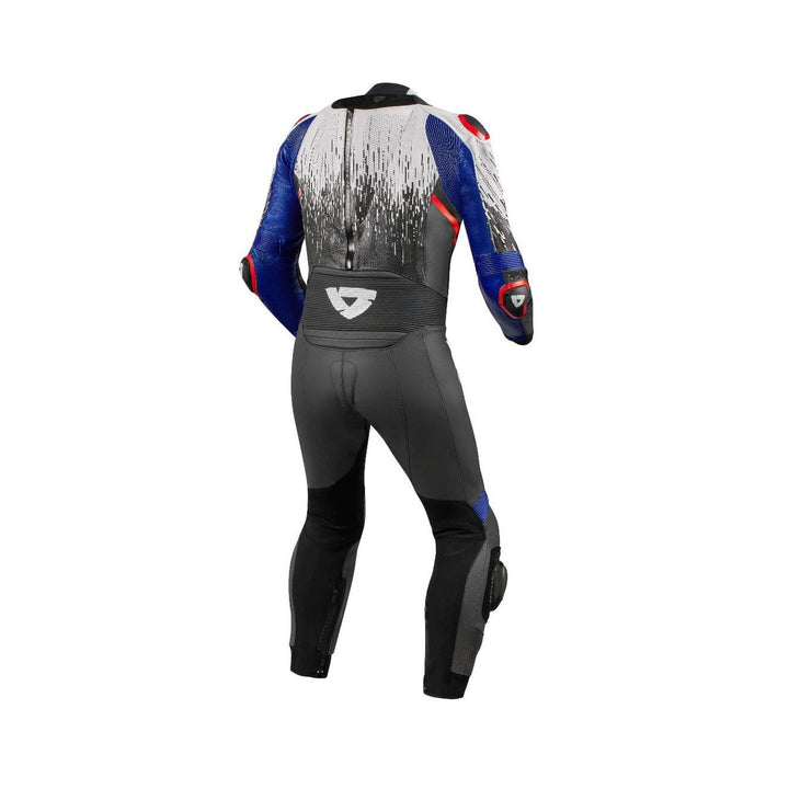 REV'IT! Control One-Piece Leather Race Suit | Black/White/Blue